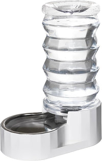 RIZZARI Large Gravity Water Dispenser: 8L Automatic Dog Water Feeder with Stainless Steel Bowl for Multiple Pets
