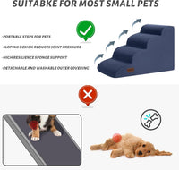 Dog Stairs for Small Dogs and Cats - Blue / 4 / Standard 4-Step 17.4"H - image 4