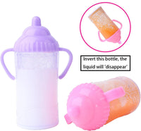 Beem Jun pink baby doll bottles and pacifiers set in a clear zippered bag - view 16