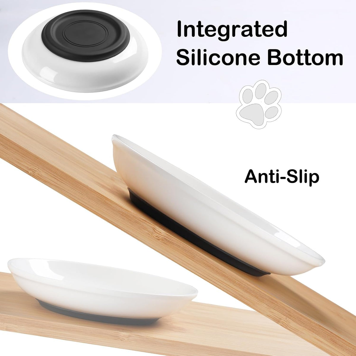 No Spill Cat Bowls, Cat Food Bowl - Shallower-3 Pack - image 2