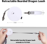 SEZDEKI 3 pack grey leather bearded dragon harness set with retractable leash - view 3