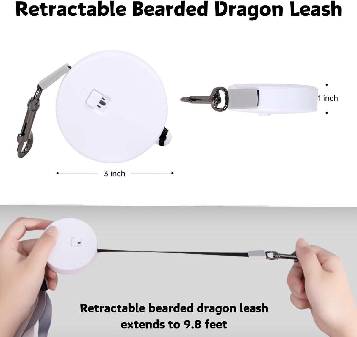 SEZDEKI 3 pack grey leather bearded dragon harness set with retractable leash - view 3