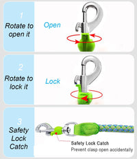 Reflective Dog Leash 2/3/4/6/10ft Braided 1/2" Strong Nylon Rope – Essentials for Dogs - 3ft * 1/2" / Green - image 3