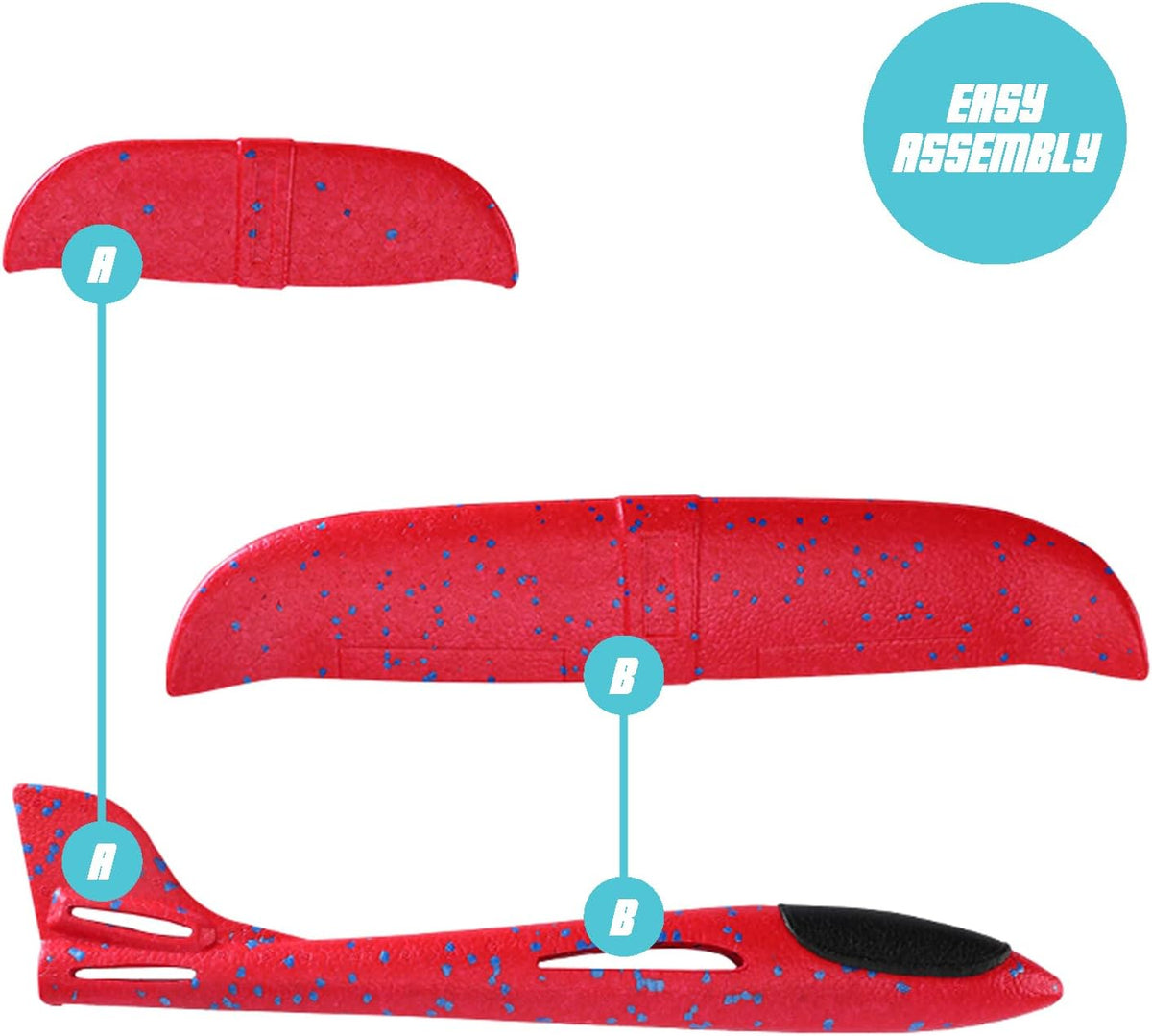 Foam Airplane Toys Throwing Glider 2 Tail Position, 17.71" - image 3