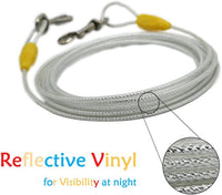 30ft Reflective Tie-Out Cable for Heavy Dogs Up to – Essentials for Dogs - 90lbs15ft / Yellow & Silver - image 3