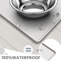 Non-Slip Waterproof Pet Feeding Mat - Medium, 20 x 12 Inch / #07 Silver Grey Solid - image 4