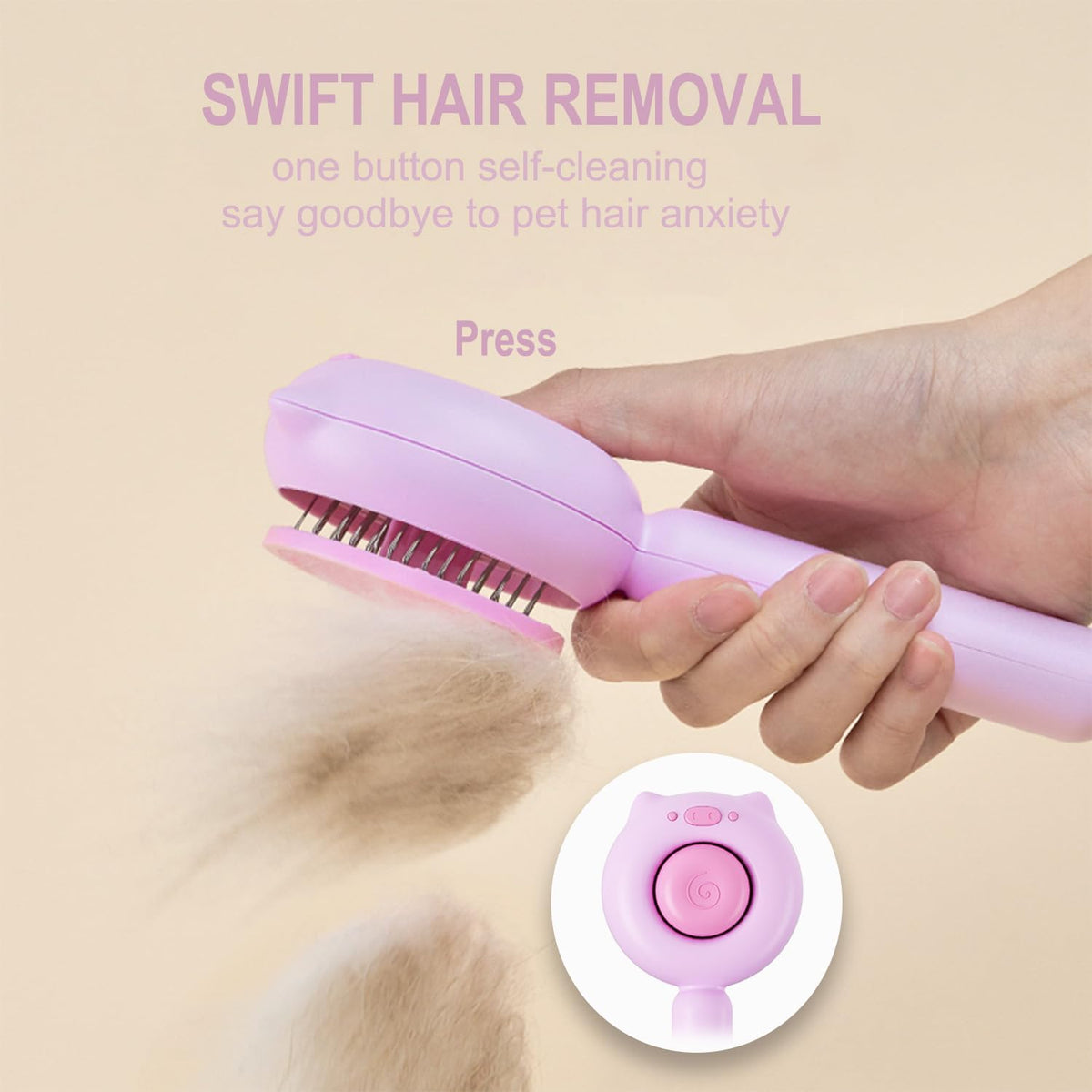 Cat Brush for Indoor Cats for Shedding, Dog Brush - Pink - image 3