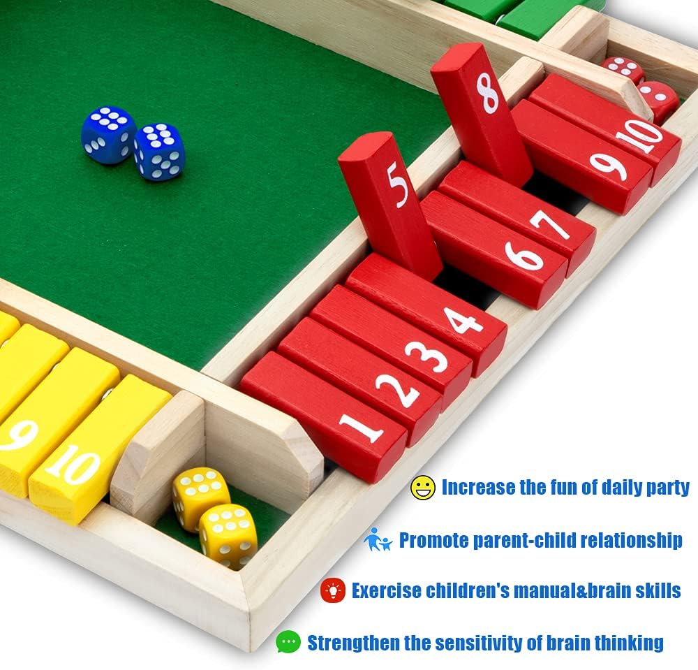 Nicecho Shut The Box Dice Game - 12 x 12 inches - image 4