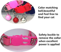 THAIN Basic Adjustable Cat Collar Bling Diamond Breakaway with Bell - Pink - image 4
