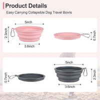 Kytely Collapsible Dog Bowls Medium - Grey & Pink / Small - image 2