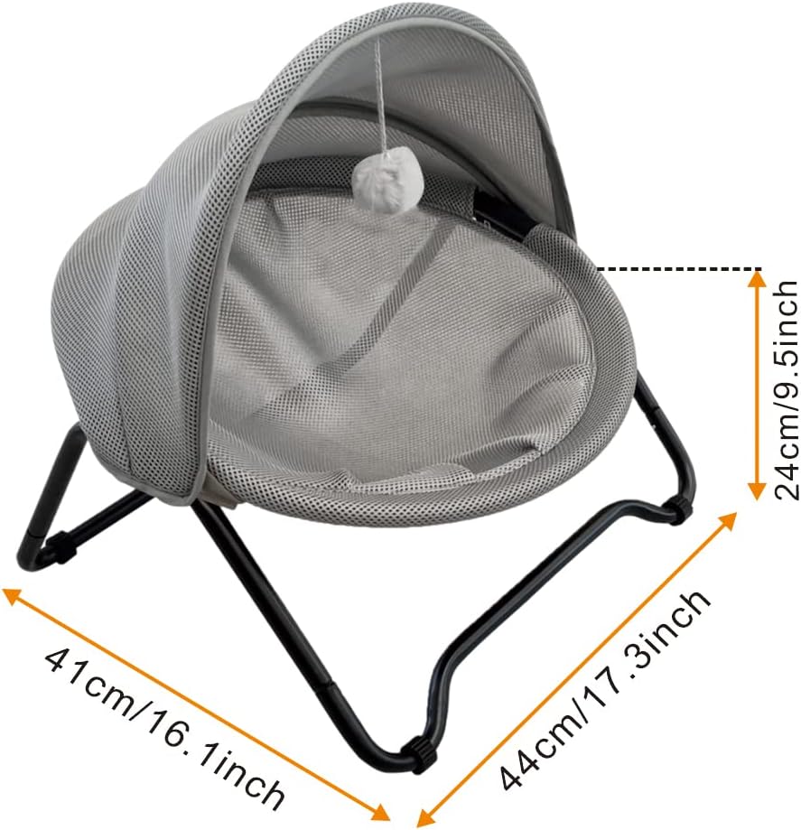Cat Bed, Pet Hammock Bed for Cats and Dogs - Grey - image 3