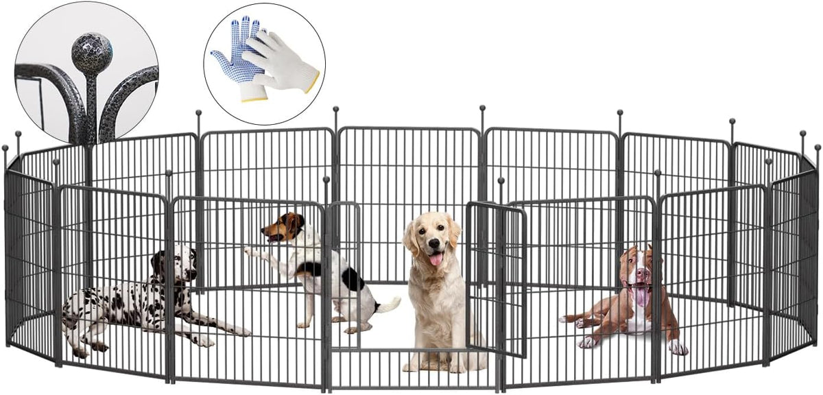 Dog Playpen, Folding Indoor Outdoor Anti-Rust Dog Exercise Fence