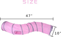iCAGY Cat Tunnel Toys for Indoor Cats Kittens Rabbits - 47" (Shape S) / Pink - image 4