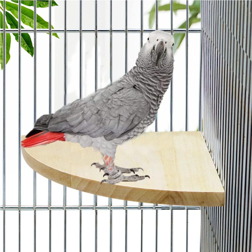 Litewoo Bird Parrot Corner Perch Flat Platform Stand for Cage - XL: 7.87*7.87inch
