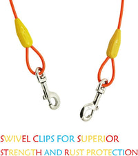 30ft Reflective Tie-Out Cable for Heavy Dogs Up to – Essentials for Dogs - 90lbs15ft / Yellow & Orange - image 4