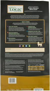 Nature's Logic Feline Chicken Meal Feast Cat Food - High-Protein Dry Food for Cats, 100% Natural Nutrition with Probiotics & Prebiotics - All Life Stages - Chicken, 15.4lbs