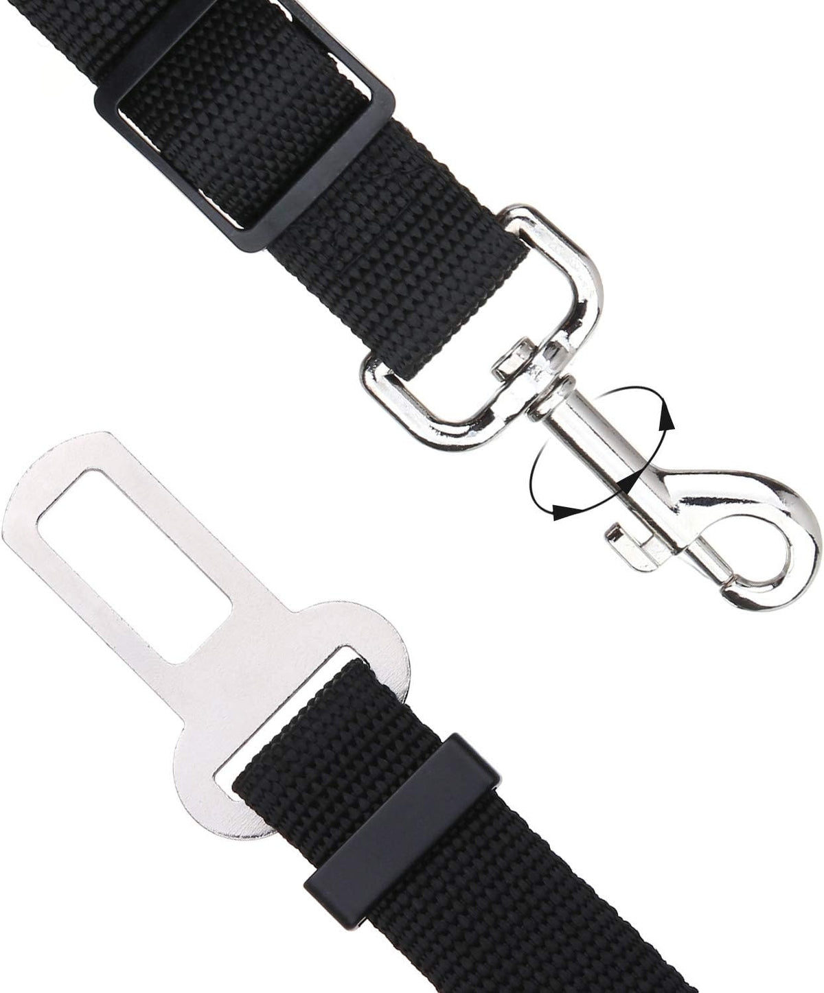 Elisel Elisel 2 Packs Adjustable Length Pet Dog Cat car seat Belt Pet - black - image 3