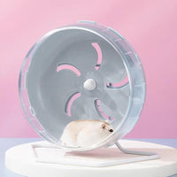 Jeeone Silent 7-Inch Hamster Wheel - Height-Adjustable Exercise Wheel Cage Accessories, Running Toys for Small Animals With Nest (Grey)