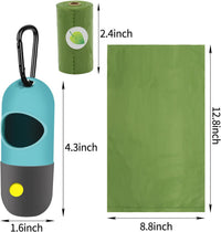 2 Pack Dog Poop Bag Dispenser with Built-in LED Flashlight - Blue - image 2