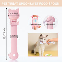 PETPAWLOVELY-3PCS Cat Treat Spoon Squeeze - Pink - 2 Spoons, 1 Lid, 1 Opener - image 2