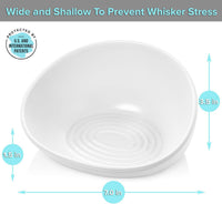 CatGuru Cat Food Bowl, Ceramic Bowls for Indoor Cats - Single Bowl / High-Low White - image 3