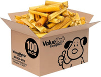 ValueBull USA Pig Skin Retriever Rolls, 4 Inch, Smoked, 100 Count Bulk Pack - Premium USA Pork Hide Dog Chews, One-Piece, Easy Digestion, High Protein