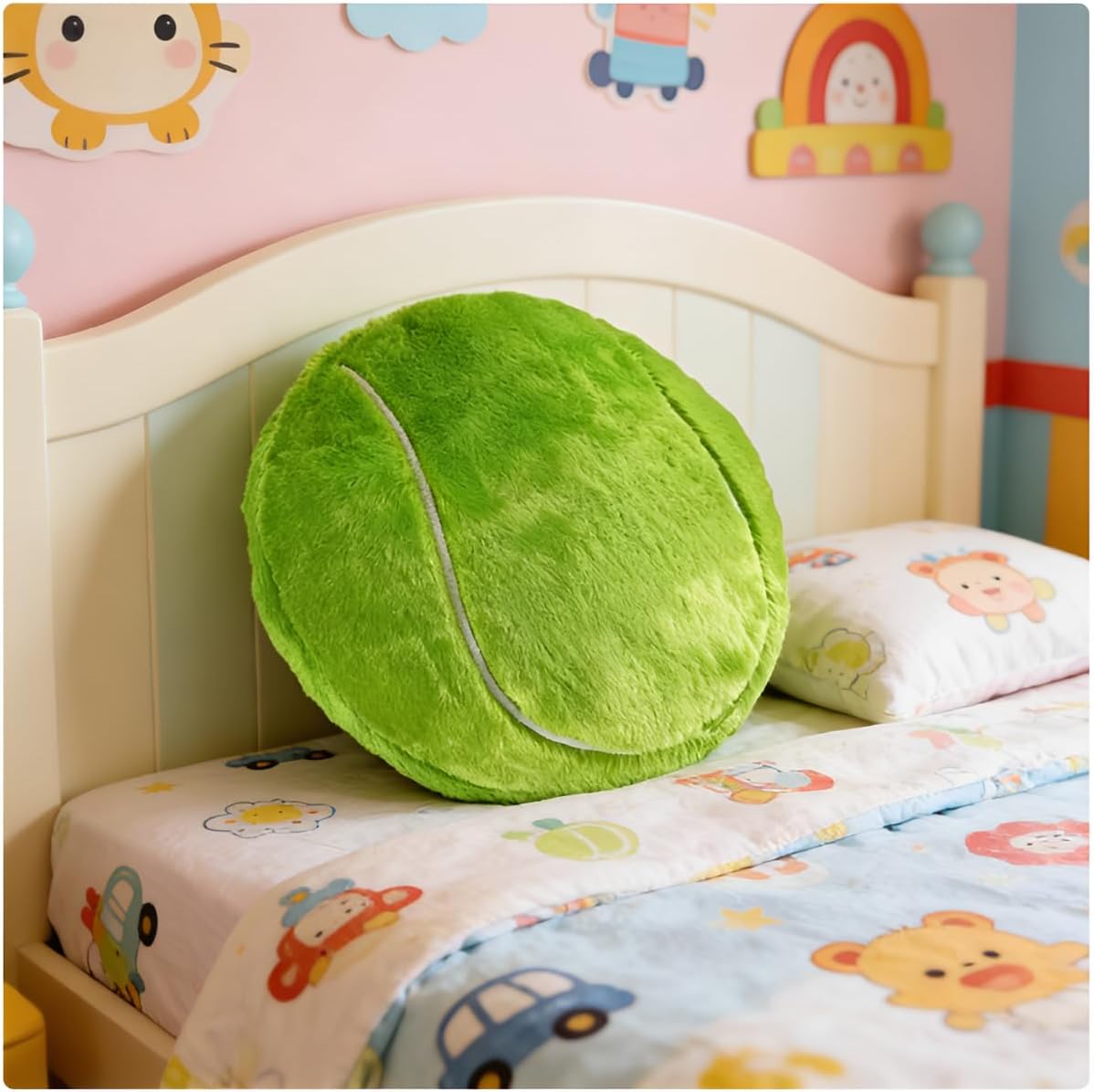 14" Volleyball Plush Pillow Soft Throw Toy for Kids Room Decoration – Fun for Kids & Family - Tennis / 14" - image 2