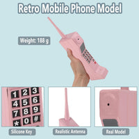 TOTITOM retro brick cell phone prop in pink with printed keys and antenna - view 8