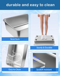 XL Stainless Steel Enclosed Litter Box with Covered for Indoor Cats, High Sides, Eliminates Odors, Easy Clean, Blue, FOXORU