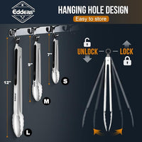 Kitchen Tongs - 12 inch Heavy Duty Food Tongs, Ergonomic Grip,Superior Stainless Steel and Non-Slip Heat Resistant handle - Perfect for Cooking, Salad, Grilling, Barbecue,Dishwasher safe