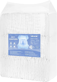 VEVOR Disposable Dog Diapers, Super Absorbent Female Dog Diapers, 360° Leak-Proof Female Doggy Pet Diaper with Wetness Indicator for Heat Period, Training, Incontinence - M, 144 Count (2 Packs of 72)