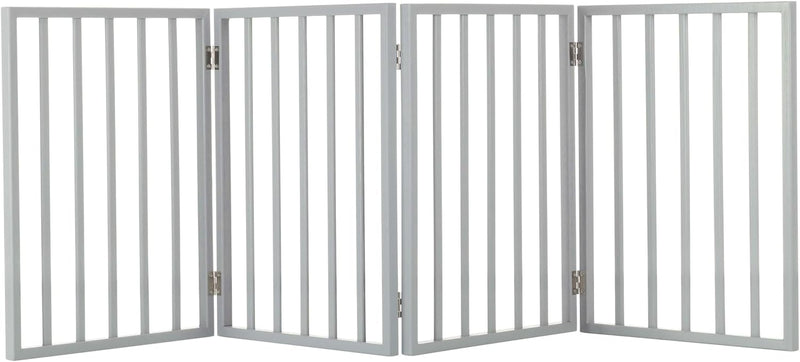 Pet Gate, 4-Panel Indoor Foldable Dog Fence for Stairs, Hallways - Gray / 4 Panel