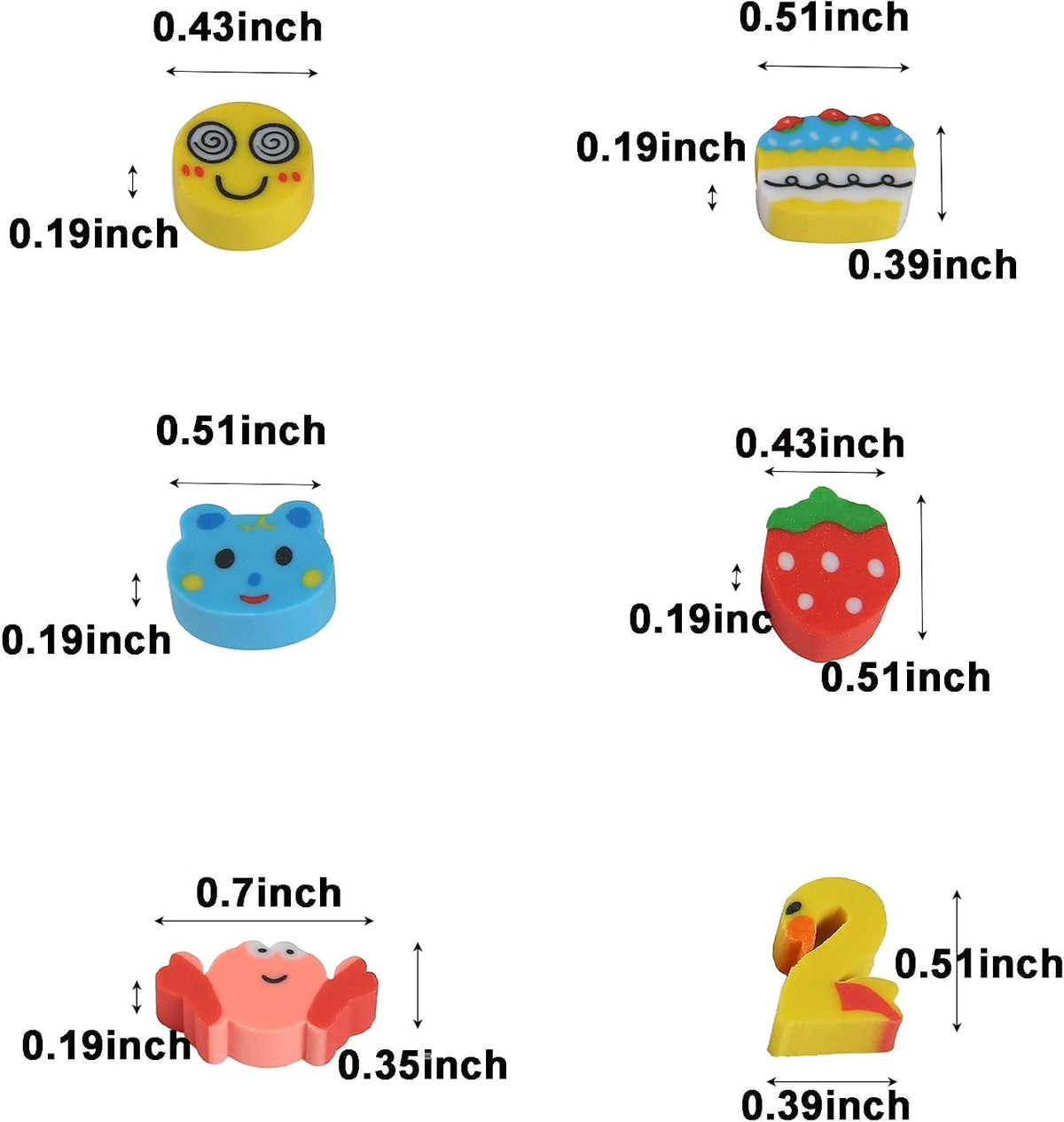300PCS Mini Cute Animals and Fruits Pencil Erasers for Kids Bulk – Fun for Kids & Family - small / Numbers and Fruits - image 2