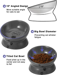 Y YHY Cat Bowl Anti Vomiting, Raised Food Bowls - 5 Inches / Grey - image 2