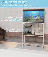 Mondazie 20-30 Gallon Fish Tank Stand, 30" L x 12" W x 32.2" H - Standard 20 Gal White - image 4