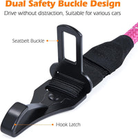 Dog Seat Belt for Car, Durable Rope Dog Car Harness for Vehicle – Essentials for Dogs - Purple, Pink / 2 Packs - image 2