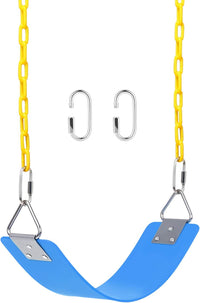 AGPTEK Swing Set,Swing Seat Replacement with 66 Inch Anti-Rust Chains – Fun for Kids & Family - Blue