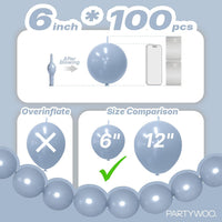PartyWoo 100 white 6 inch linking balloons for garlands and arches - view 16