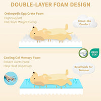 Orthopedic Dog Beds, Waterproof Memory Foam Large Sized Dog Beds with Sides, Non-Slip Bottom and Egg-Crate Foam Big Dogs Beds with Removable Washable Cover(Large,Light Grey)