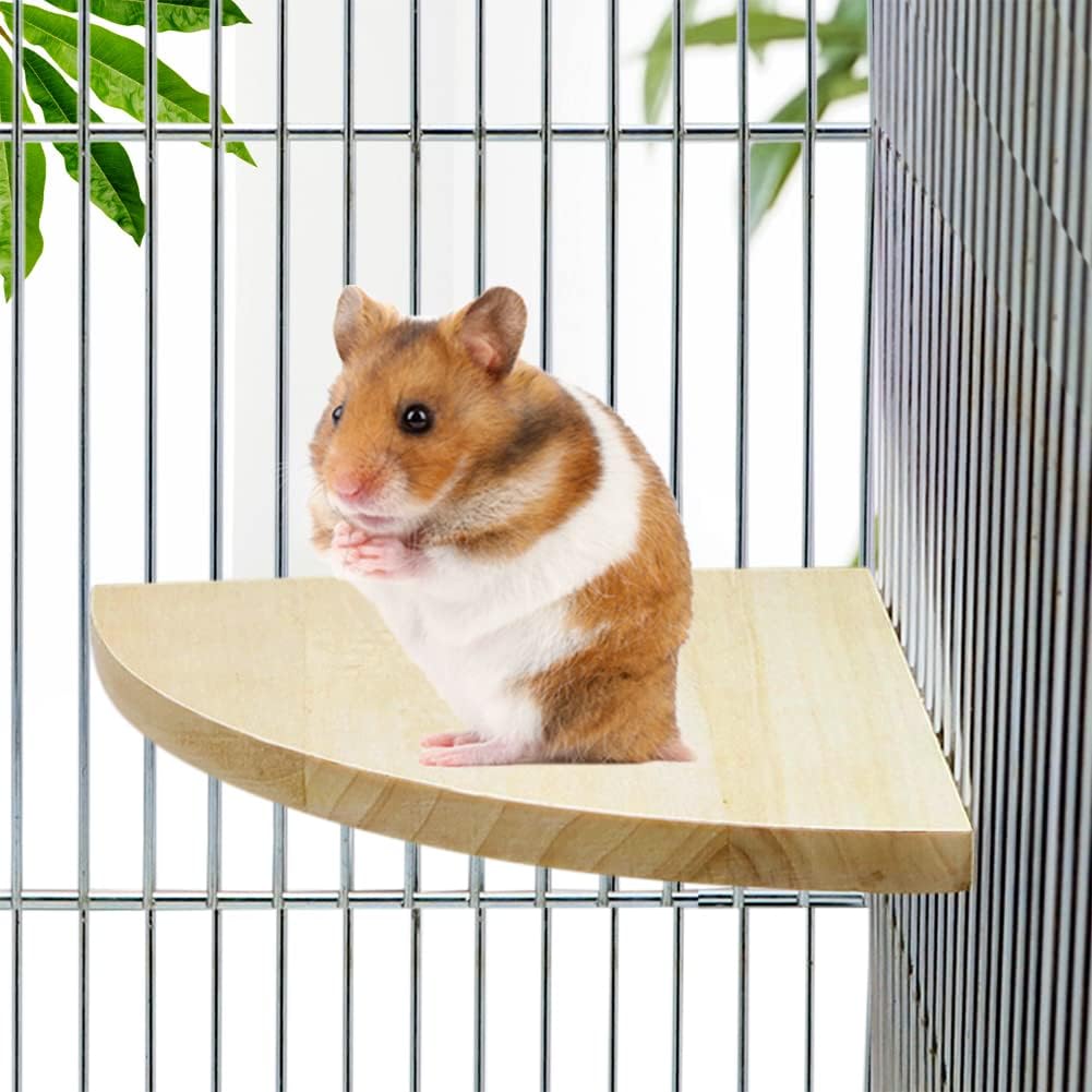 Litewoo Bird Parrot Corner Perch Flat Platform Stand for Cage - S: 3.94*3.94inch