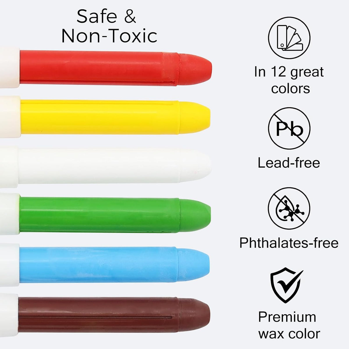 Lebze Washable Jumbo Crayons - 12 Colors - image 3
