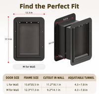 URSPET Medium Dog Door for Wall, 3-Flap Insulated, Steel Frame - Black / Medium / For Wall - image 2