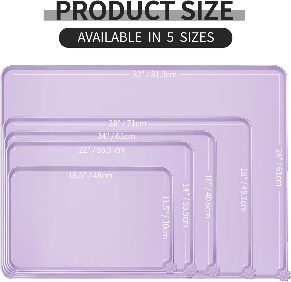 Reopet Silicone Pet Feeding Mat - Hibiscus Purple / 18.5" x 11.5" - image 2