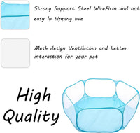 Small Animals Playpen, Portable Pop-up Open Interactive Pet Tent - Blue - image 4