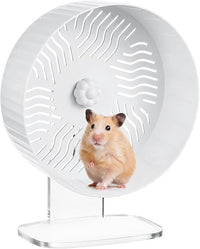 Silent Hamster Wheel, Hamster Exercise Wheel with Adjustable Acrylic Stand, Hamster Exercise Wheel for Gerbil, Syrian & Dwarf, Chinchilla and More Small Animal Hamster Running Wheels (9.5 in)
