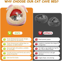Cat Beds for Indoor Cats-Rabbit-Shaped Cat Cave Bed with Hanging Toy - Rabbite Pink / Rabbite / M - image 2