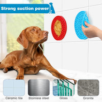 Dog Lick Pad, Pet Bathing Grooming Distraction Wall Mounted Silicone Slow Feeder Mat with Strong - image 2