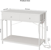 VOWNER 40 Gallon Aquarium Stand with Power Outlet & Cabinet Storage - White / 39.4" L x 18.9" W x 31.5"H - image 2