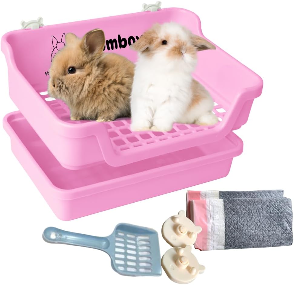 HoppScotch.bun Bumbox Large Rabbit Litter Box - Pink / Large