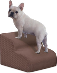 4 Step Dog Stairs Pet Ramp for High Beds, Sofas and Cars – Essentials for Dogs - Coffee / 2.0 / 2-Step 11.8"H